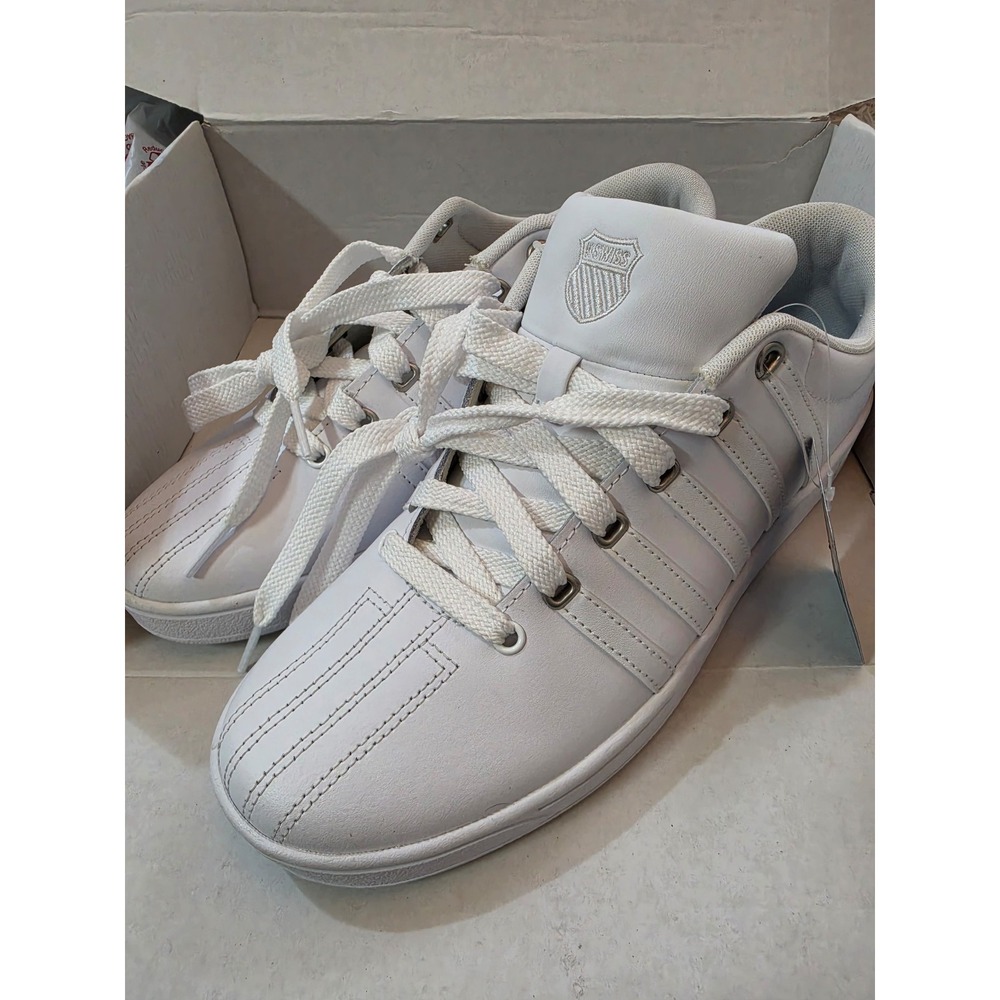 K-Swiss Men Court Pro II CMF White Leather Sneakers Low Top 03629-155 Size 9